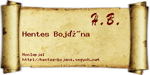 Hentes Bojána névjegykártya